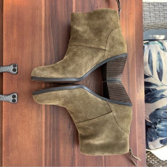 Sam Edelman Larkin Olive Suede Ankle Boots 7.5 - Picture 6 of 10